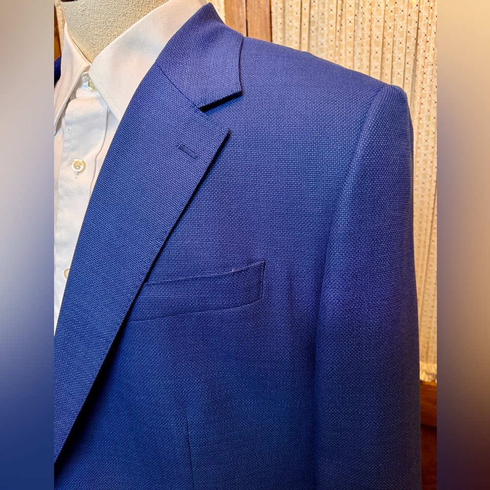 Bonobos × Vitale Barberis Canonico Navy Hopsack Blazer – Size 48L – Unstructured